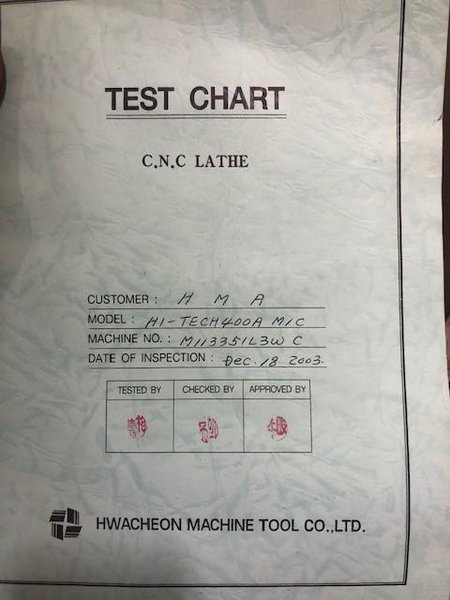 HI-TECH 400A MIC LATHE STOCK #3065