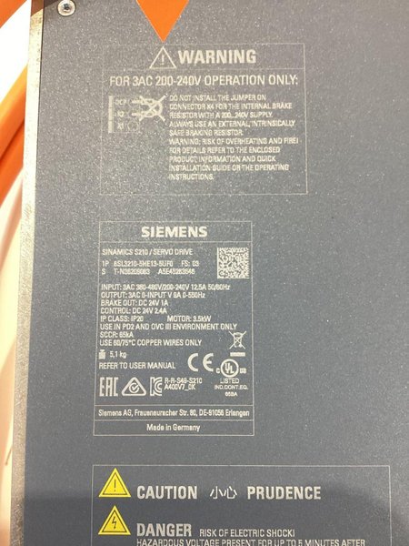 SIEMENS 6SL3210-5HE13-5UF0 Servo Drive USED
