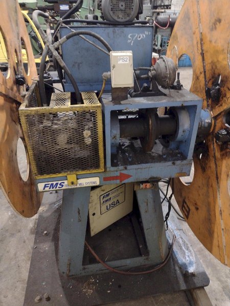 10,000 LBS FMS (FREEDOM MILL SYSTEMS) MODEL #UCD-550 DOUBLE END UNCOILER / COIL REEL: YOBRO #24900