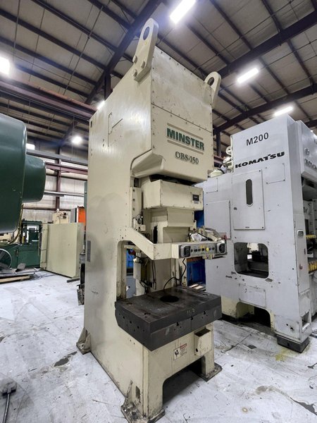 150 ton Minster Model# OBS-150 Mechanical Metal Stamping Press For Sale, Year 2000