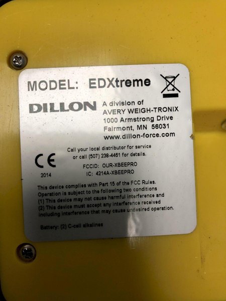 25,000 LBS DILLON ED-XTREME CRANE SCALE &amp; WIRELESS READOUT CONTROLLER: STOCK #16799