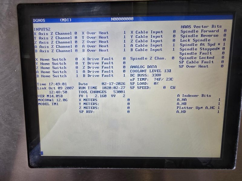 Haas TM-1 CNC Toolroom Mill, 2007 – 4th Axis Wired, ATC, Rigid Tapping