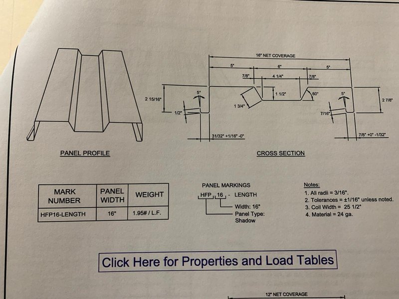 15 STAND X 3&quot; X 42&quot; RS PEARSON ROLLFORMER TOOLED FOR 16&quot; SHADOW PANEL: STOCK #16969