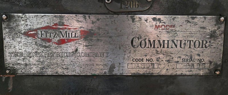 FITZ MILL DAS06 HAMMER MILL USED