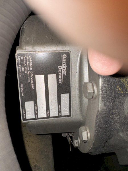 Gardner Denver Duraflow blower model GGDCADA s/n S597891, catalog # 4509, 4000 max. rpm with 40 hp motor