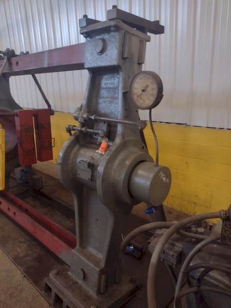 250-TON WATSON–STILLMAN INCLINED HYDRAULIC WHEEL PRESS / BEARING PRESS. STOCK # 0342825