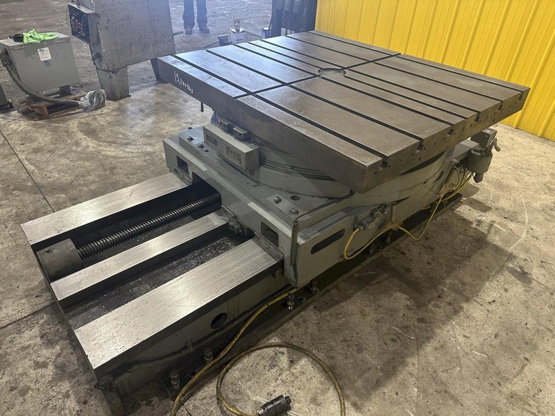 50&quot; X 60&quot; CINCINNATI BICKFORD CROSS SLIDING ROTARTY T-SLOT  MOTORIZED MILL TABLE: STOCK #22529