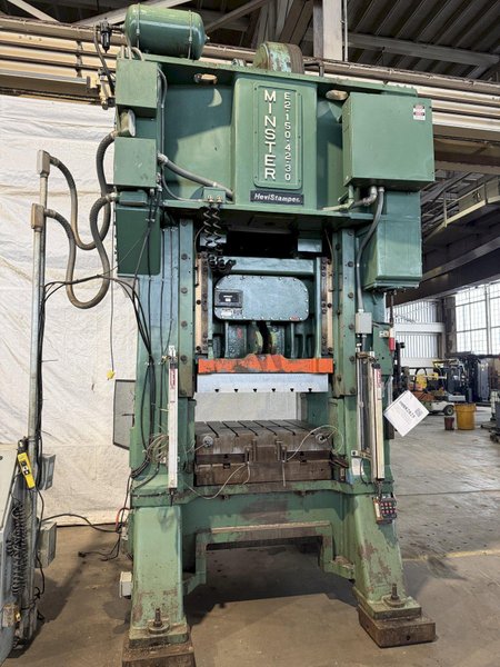 150 TON MINSTER E2-150-42-30 HEVI-STAMPER STRAIGHT SIDE PRESS. STOCK # 0882825