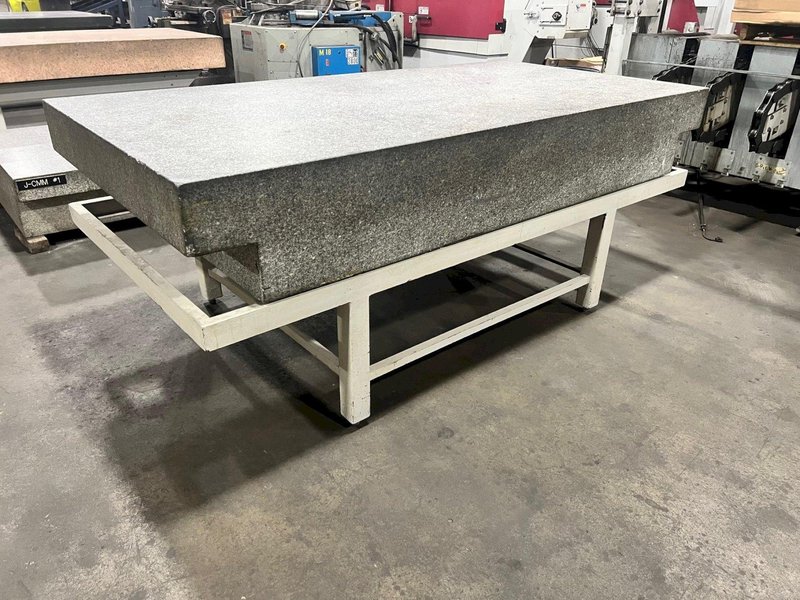 USED 8&#039; X 4&#039; X 14&quot; GRANITE SURFACE PLATE ON STAND, Stock# 11148