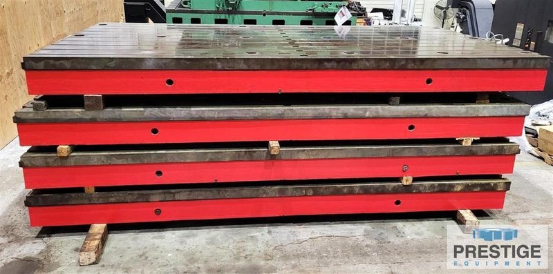 (3) 99" x 197" x 14" T-Slotted Cast Iron Floor Plates