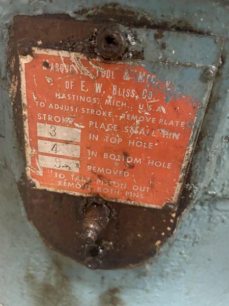 110 TON BLISS MODEL #C-110 OBI PRESS, 8" STROKE: STOCK #15336