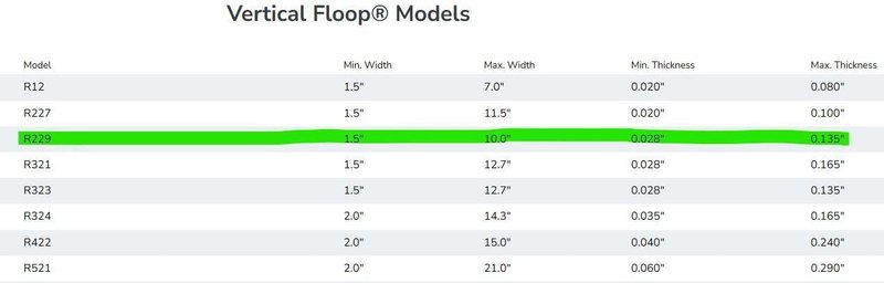 10" x .135" KENT MODEL #R229 VERTICAL FLOOP, COIL STRIP ACCUMULATOR: YOBRO #24309