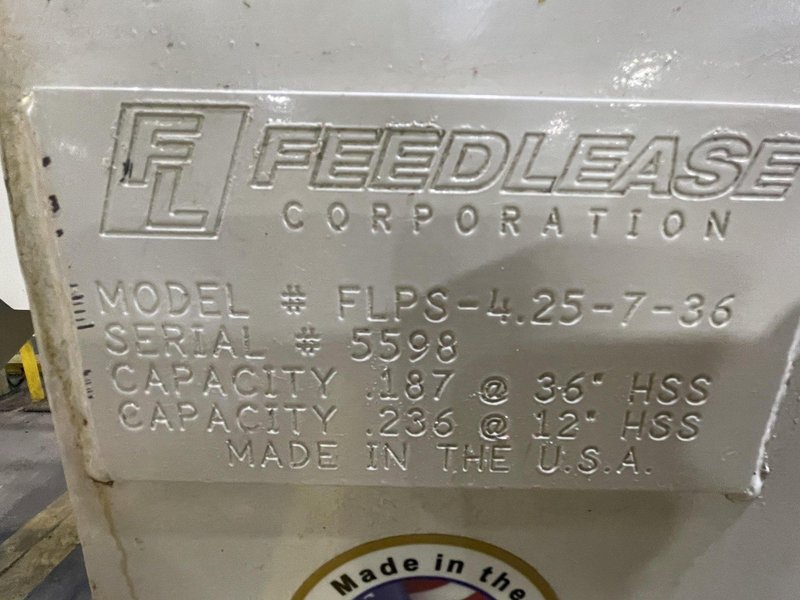 40,000 lbs. x 36&quot; Feed Lease High Strength Steel Coil Feed Line, Year 2015