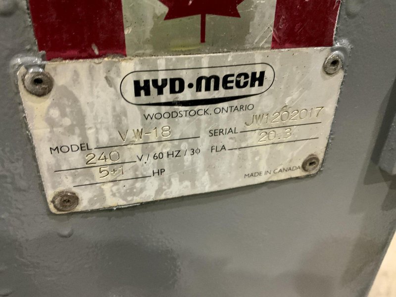 18" X 22" HYDMECH  MODEL # VW-18 MITERING VERTICAL BAND SAW: STOCK #78584