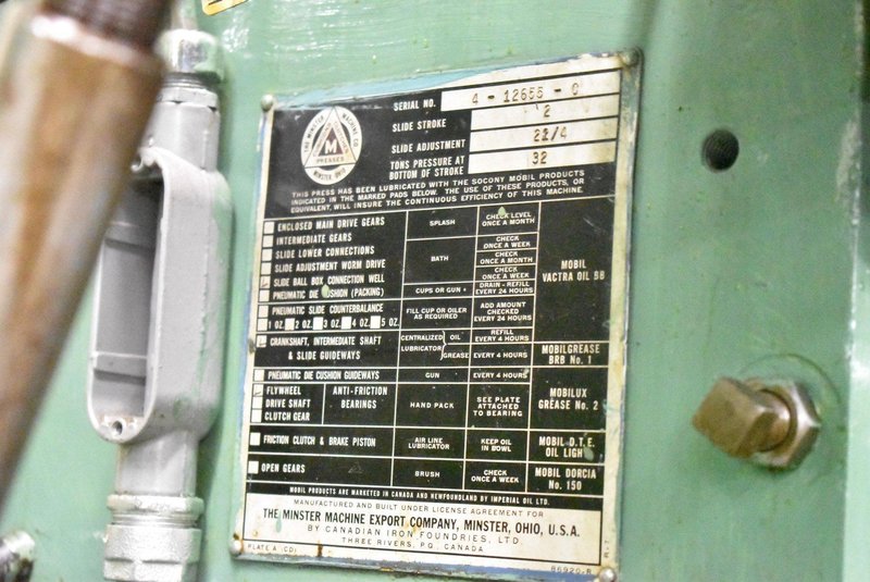 32 TON MINSTER MODEL #4 OBI PRESS: STOCK #77954