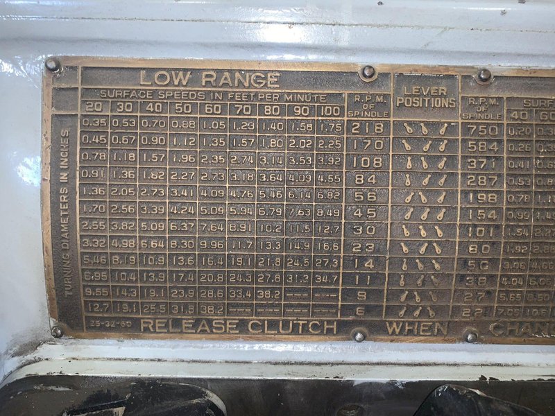 50&quot; X 72&quot; AXELSON MODEL 32 HEAVY DUTY ENGINE LATHE, 2.5&quot; HOLE: STOCK #13104