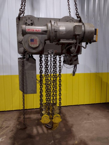 24 TON (48,000 LBS) CHESTER LOW HEADROOM ELECTRIC CHAIN HOIST: STOCK #10210