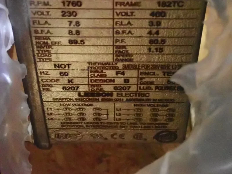 LEESON 3 HP MOTOR  -  C182T17WK14A