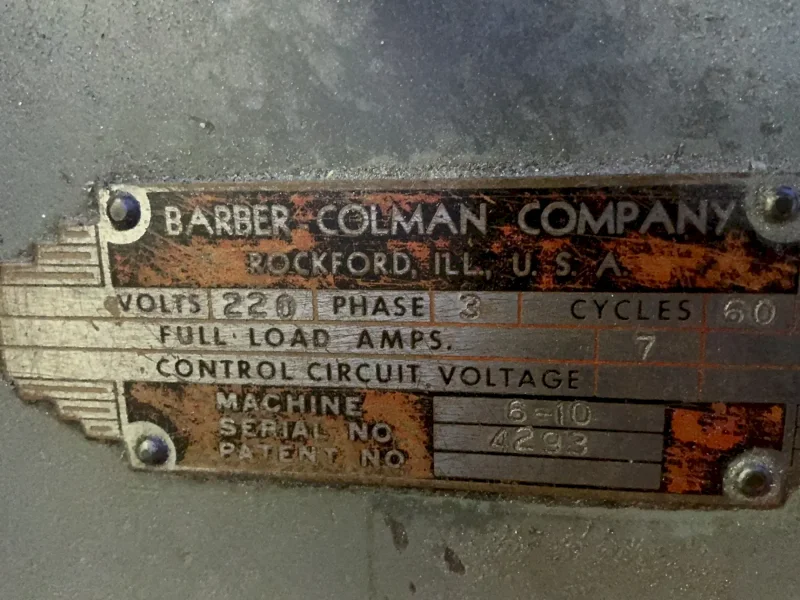 BARBER COLMAN GEAR HOBBER  -  6-10