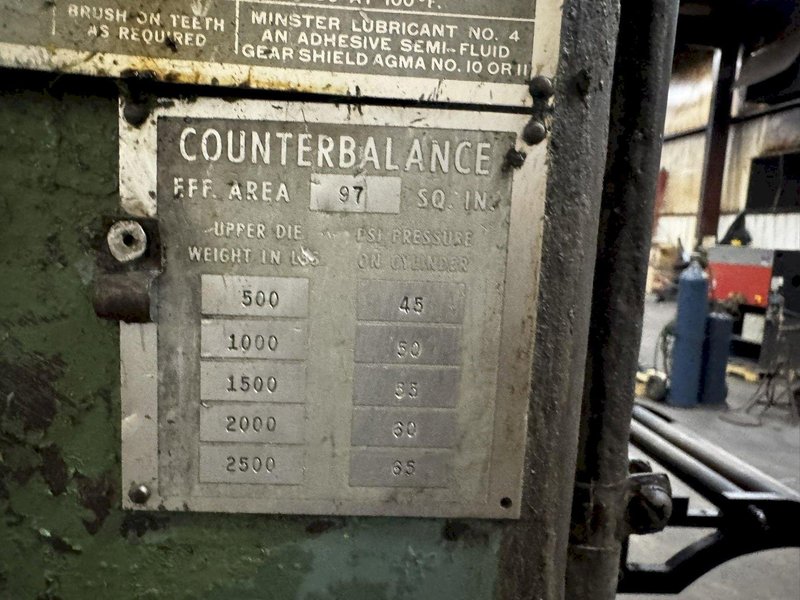 75 TON MINSTER P2-75-42 PIECE MAKER STRAIGHT SIDE HIGH SPEED PRESS. STOCK # 0882925