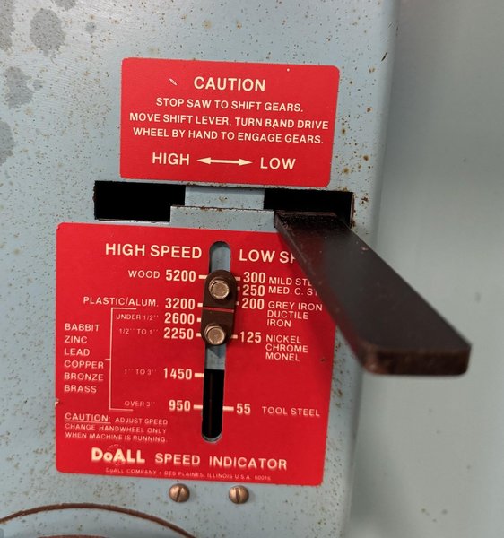20" DoAll Vertical Band Saw 2013-V, 13" Under Guide, 55-2200 FPM, 26" x 26" Tbl., Clean