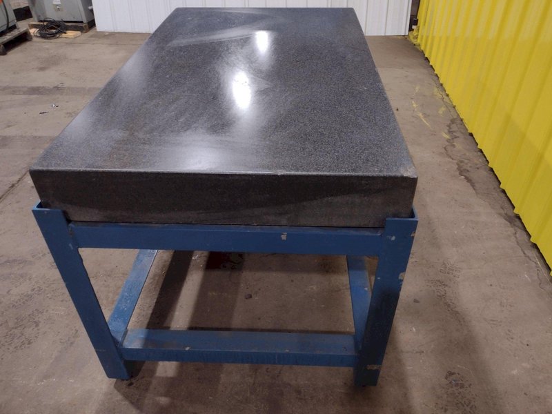 60&quot; X 36&quot; X 6.25&quot; THICK BLACK GRANITE INSPECTION TABLE W/ STAND: STOCK #19633