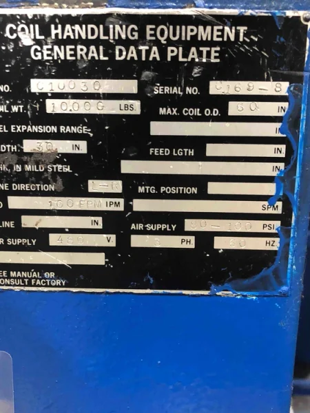 CLEARING 250 TON STRAIGHT SIDE PRESS, STOCK# 13974J