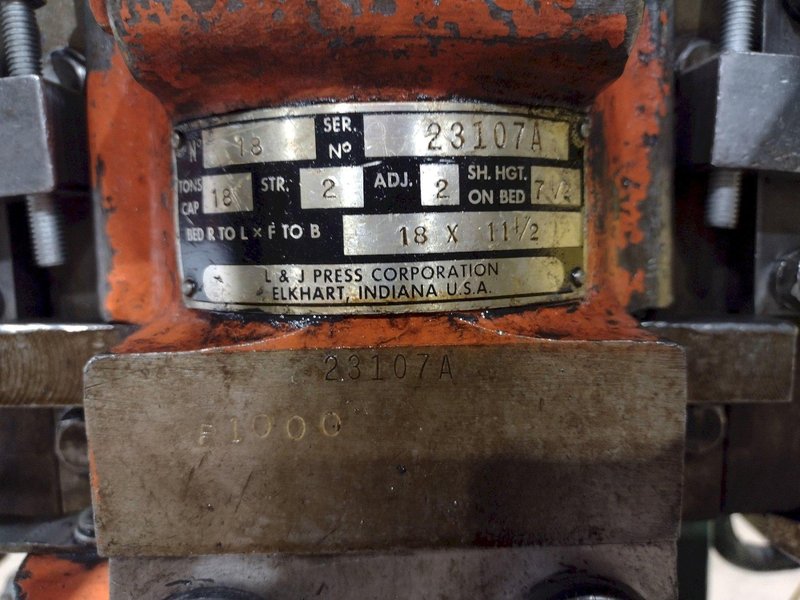 18 TON L&amp;J OBI STAMPING PUNCH PRESS, 2" STROKE: STOCK #18263
