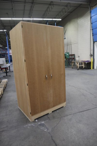 Wood Large 2 Door Multi Slot Cabinets (2pcs) Matched Pair- Auction Item