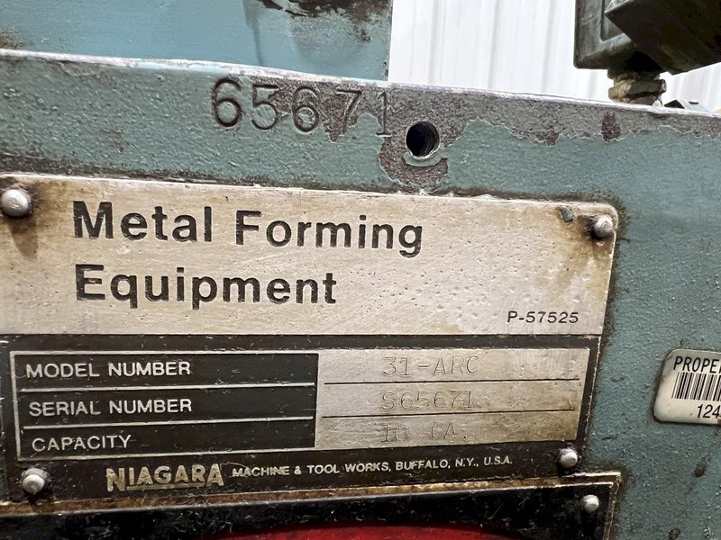 60&quot; X 10 GAUGE NIAGARA MODEL #31-ARC MECHANICAL CIRCLE SHEAR : STOCK #19317