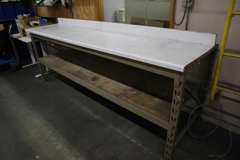 Formica Top Long Shipping Desk with Lower Shelf- Auction Item
