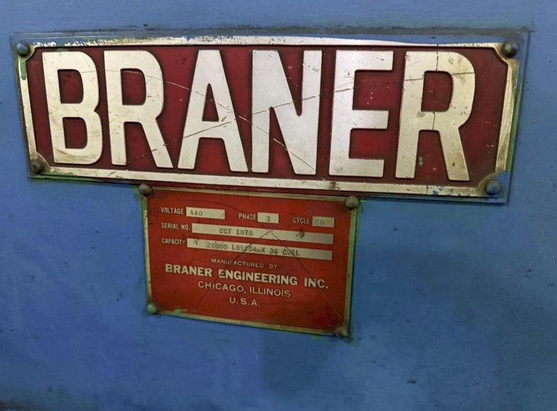 20,000 LBS X 54" X 36" BRANER COIL UPENDER. STOCK # 0435126