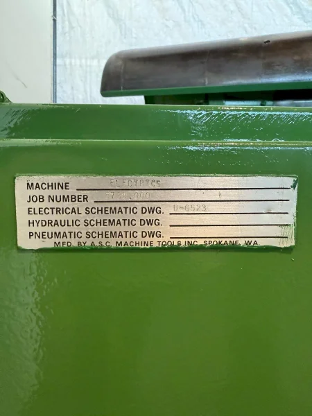 10,000 LBS X 48” X 72&quot; OD ASC MODEL #10D48D22/5H200 DOUBLE END COIL REEL UNCOILER: STOCK #23383