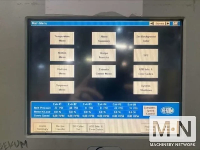 BEKUM MODEL BA14 MULTI LAYER EXTRUSION BLOW MOLDING MACHINE MFG 2006