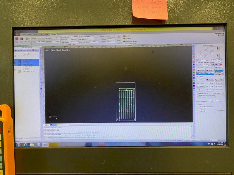 USED HYMSON 5&#039; X 10&#039; 3,000 WATT FIBER OPTIC LASER MODEL HF3015B, Stock# 11011, Year: 2018
