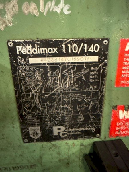 140 TON PEDDDINGHAUS MODEL #PEDDIMAX 110/140 HYDRAULIC IRONWORKER: STOCK #23285