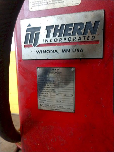 9,000 LBS THERN PORTABLE PNEUMATIC DIE REMOVAL WINCH: STOCK #13458
