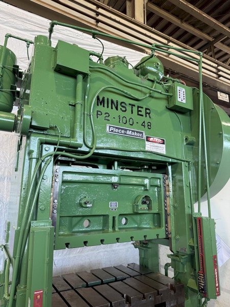 100 TON MINSTER P2-100-48 PIECE MAKER STRAIGHT SIDE HIGH SPEED PRESS. STOCK # 0883425