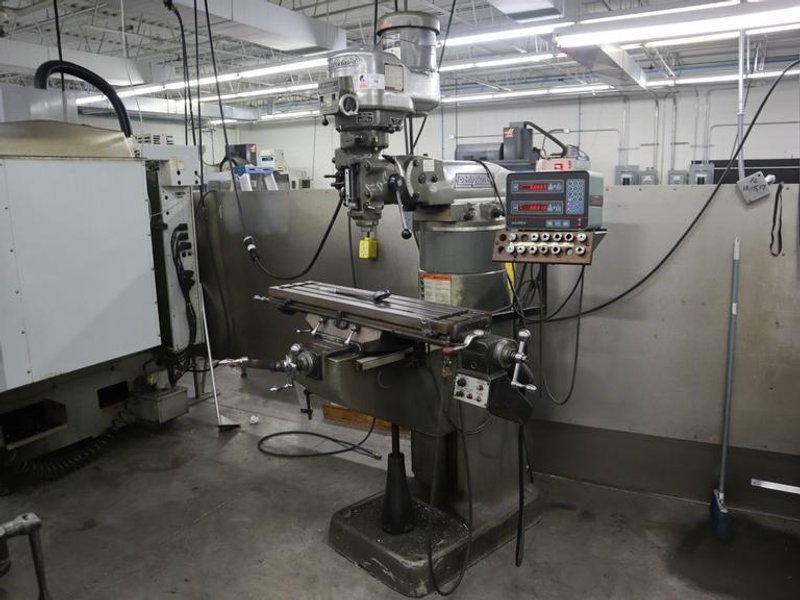Bridgeport Series I 2HP Vertical Milling Machine, 9" x 42" Table, Variable Speed, Acu-Rite III 2 Axis DRO, Power Table Feed- Auction Item