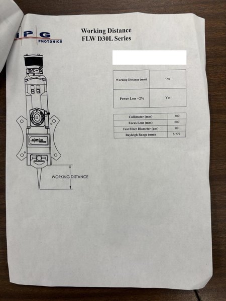 IPG SYS-MA-QW533SA00NCM2 Multi-Axis Fiber Laser Welding System, 2016