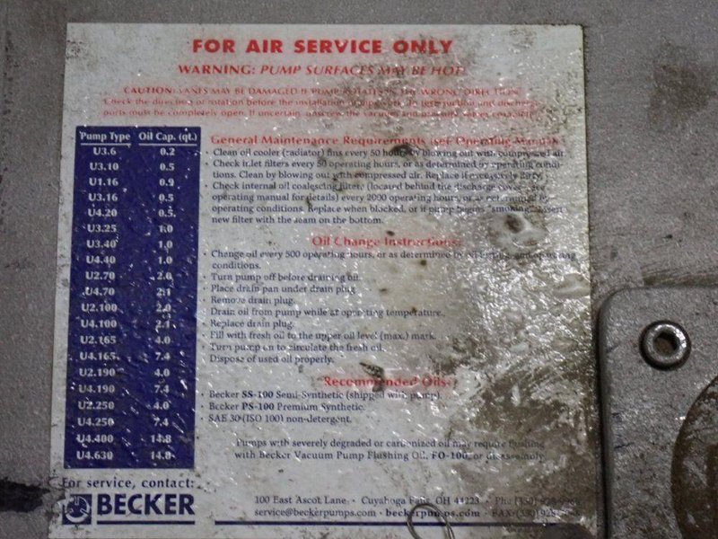 BECKER 3 MBAR VACUUM PUMP  -  U 4.100SA/K