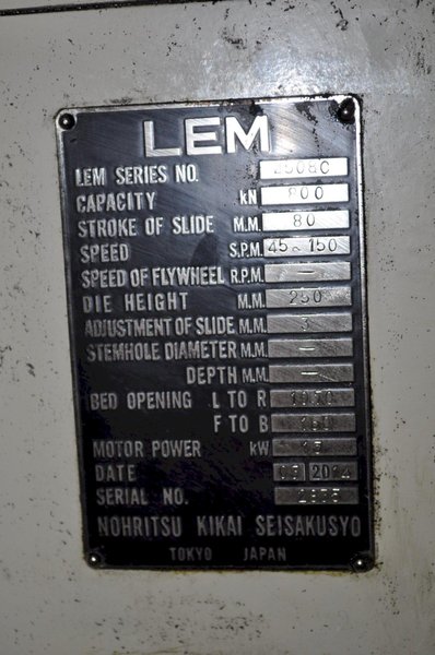 90 TON LEM SSDC HIGH SPEED PRESS