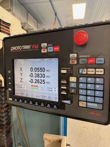 Trak DPM V5 3-Axis CNC Mill, 2005 – 50″ X 12″, Prototrak VM Control, USB, Coolant