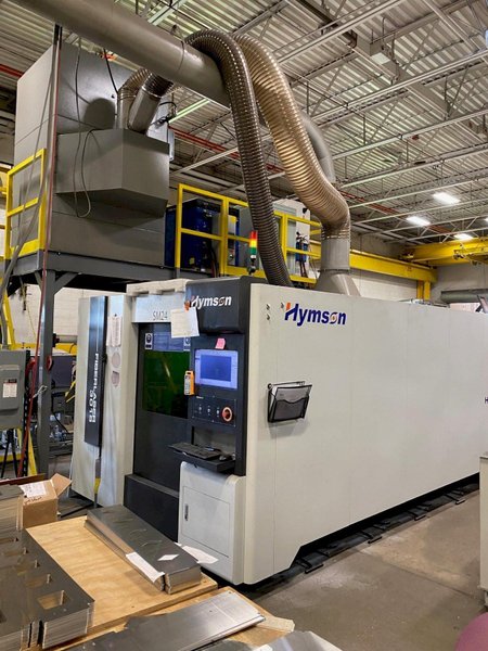 USED HYMSON 5&#039; X 10&#039; 3,000 WATT FIBER OPTIC LASER MODEL HF3015B, Stock# 11011, Year: 2018