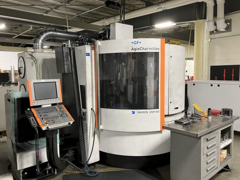 Mikron HSM 500 CNC 3-Axis High Speed VMC, 30K RPM Spindle, HSK-40 Taper,  Trvls: X-19.7&quot;, Y-17.7&quot;, Z-13.8&quot;, ATC-36, Heidenhain iTNC 530, New 2008