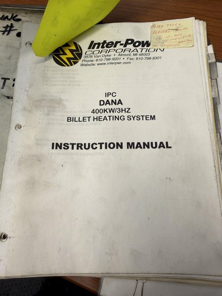 400 KW x 2 BAR INTER-POWER POWER-LINK 3.0 BILLIT INDUCTION HEATING SYSTEM, NEW 2007: YOBRO #27466