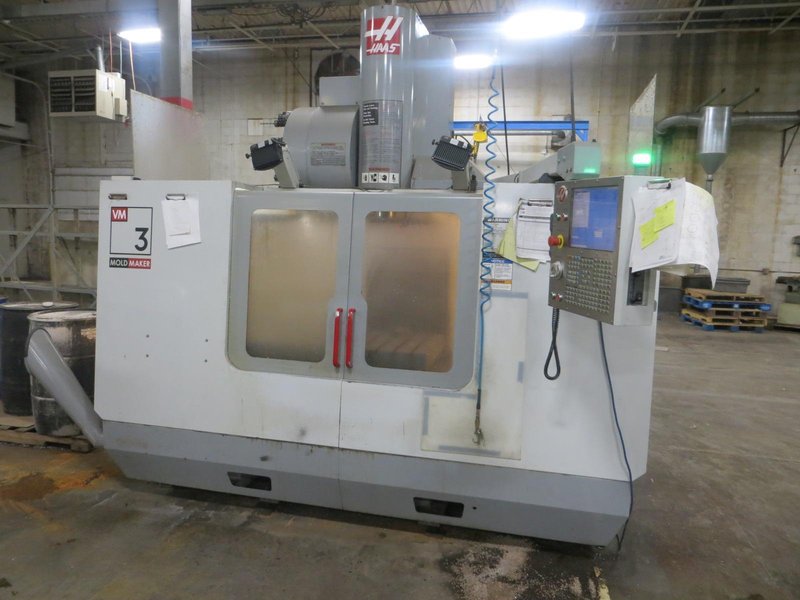 Haas VM-3 CNC Vertical Machining Center w 4th &amp; 5th Axis Brushless Drives, 24+1 ATC, Chip Auger - New Haas Control Installed in 2018- Auction Item