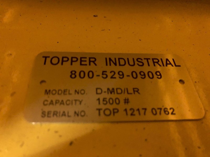 1,500 LBS TOPPER INDUSTRIAL MODEL D-MD/LR PNEUMATIC AIR LIFT TABLE: STOCK #17581