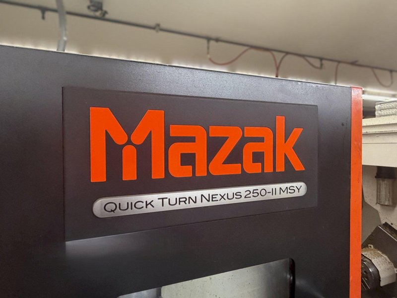 2014 MAZAK QUICK TURN NEXUS 250MSY-II CNC TURNING CENTER, MAZATROL MATRIX NEXUS 2 CONTROL, TWIN SPINDLE, LIVE TOOLING, Y-AXIS, TOOL EYE, CHIP CONVEYOR