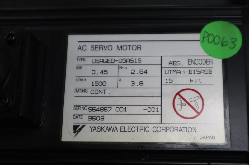 Used Haas Yaskawa USAGED-05AS1S AC Servo Motor